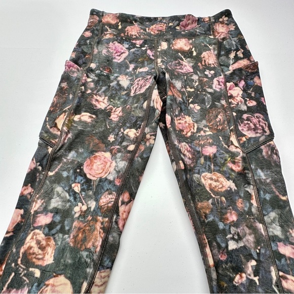 HTF Lululemon Fast and Free High-Rise Tight 25” Floral Dark Forest Size 6 (EUC) - Picture 14 of 16